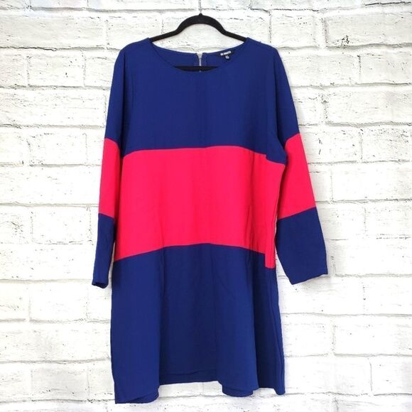 BB Dakota blue pink color block shift dress 2x - Picture 1 of 7